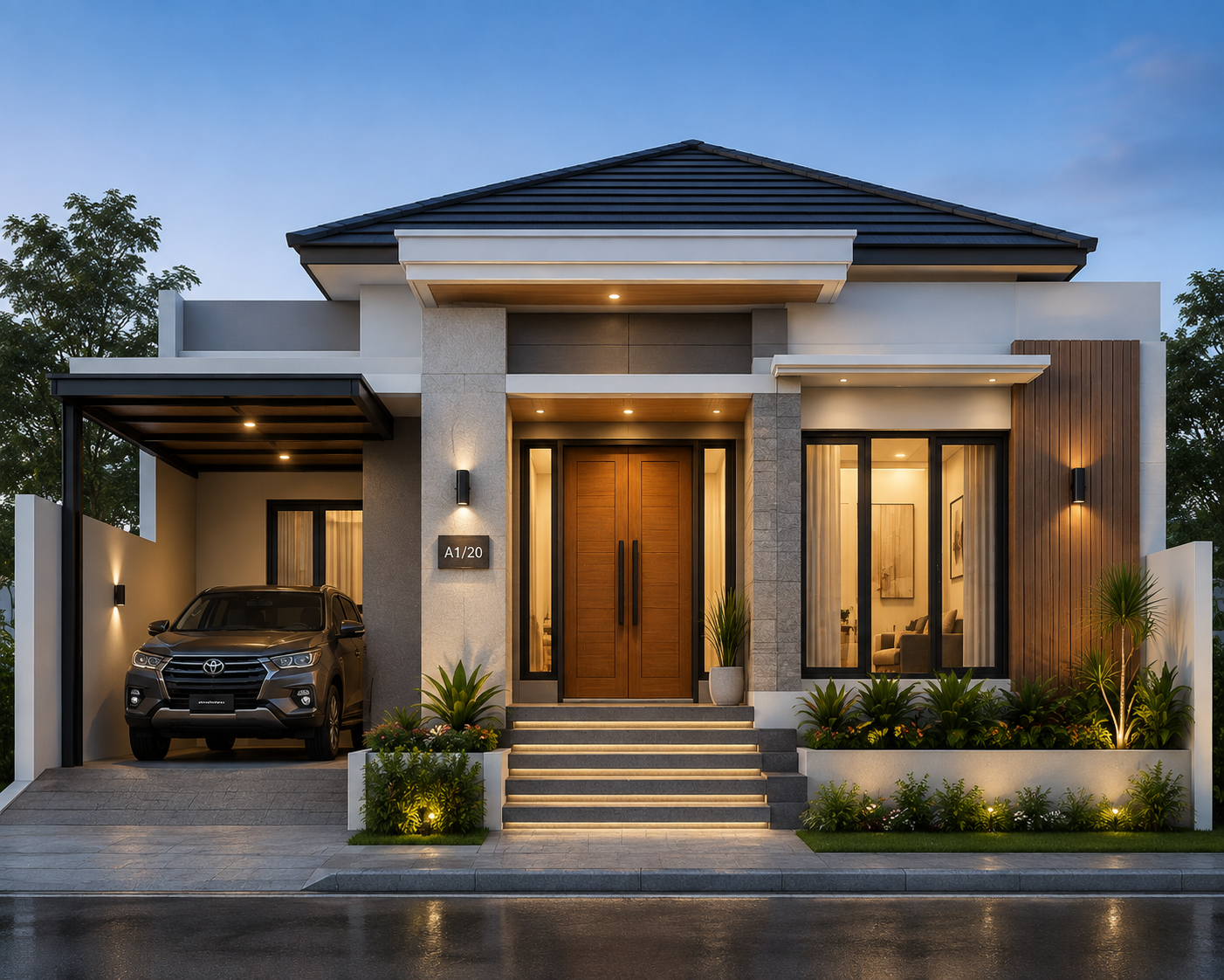 Rumah Dua Lantai Gaya Industrial